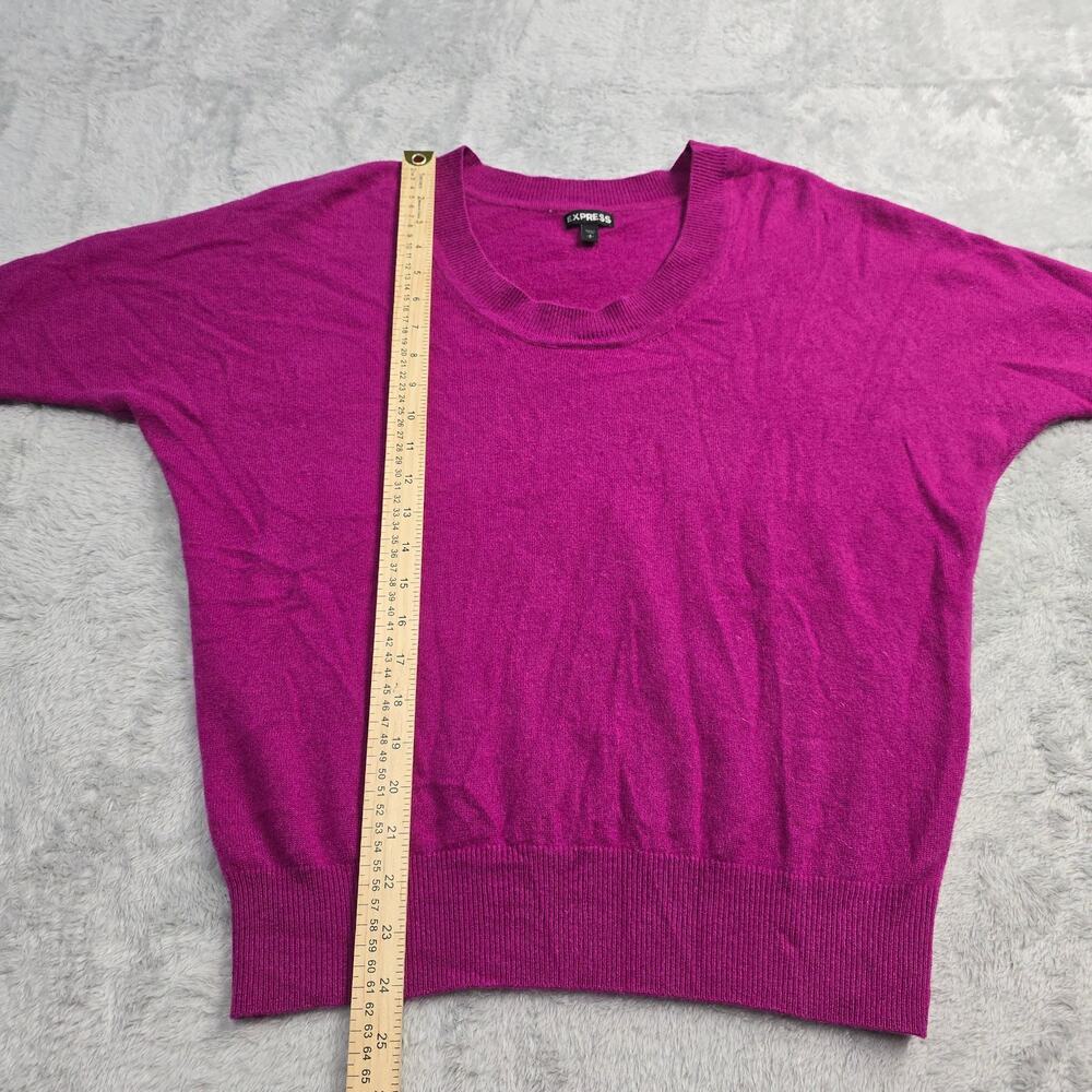 Express 100% Cashmere Sweater Women's Sz S Pink Dolman Sleeve Minimalist Luxury - Picture 4 of 9